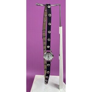Women's LB 90922 AC31071826 Watch Double Wrap Button Studded and Jeweled Band